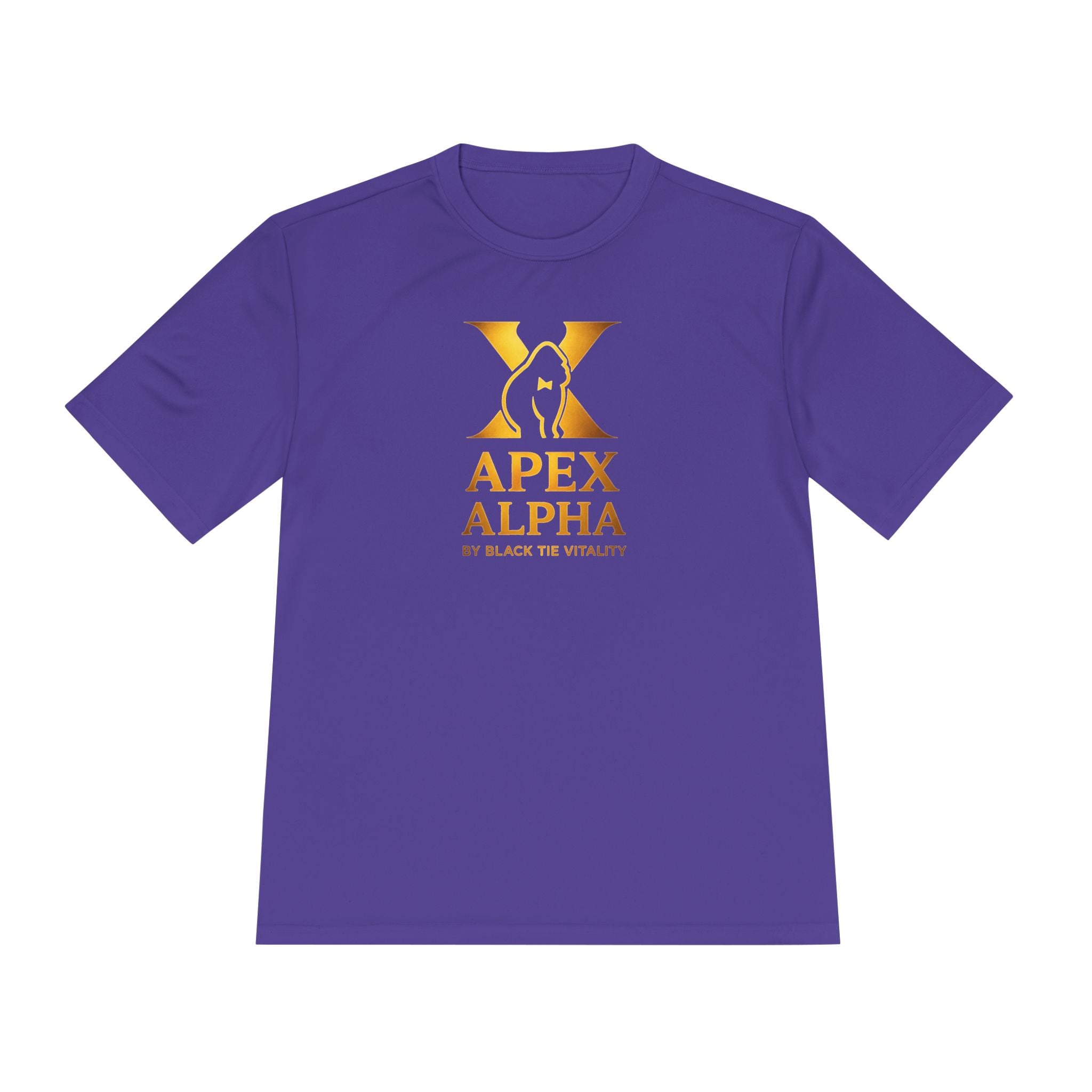 Apex Alpha Performance Tee — Gold Logo Moisture-Wicking Athletic Shirt