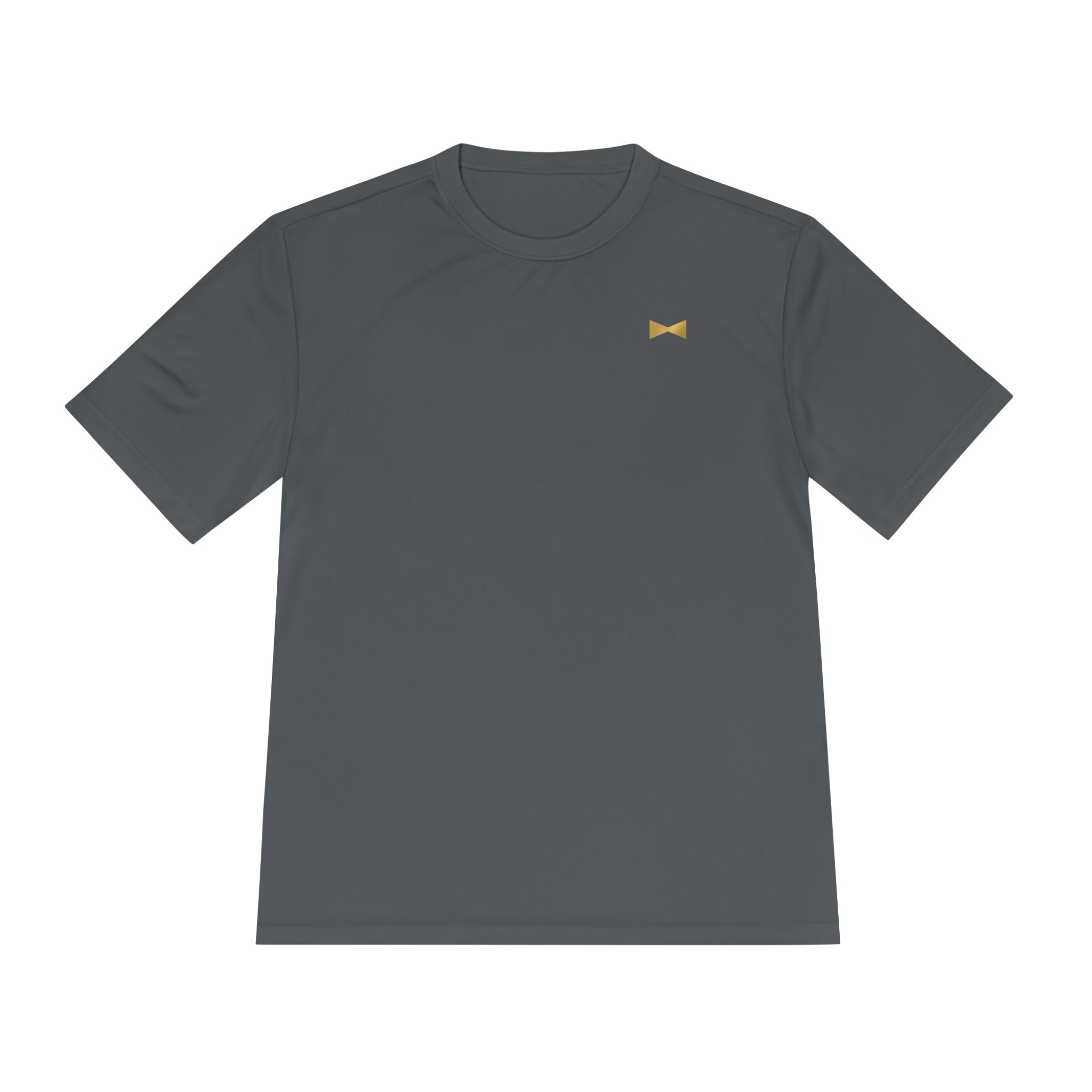 “Black Tie Vitality” Gold BowTie  Chest Tee | Minimalist Bow T-shirt, Petite Metallic Accent
