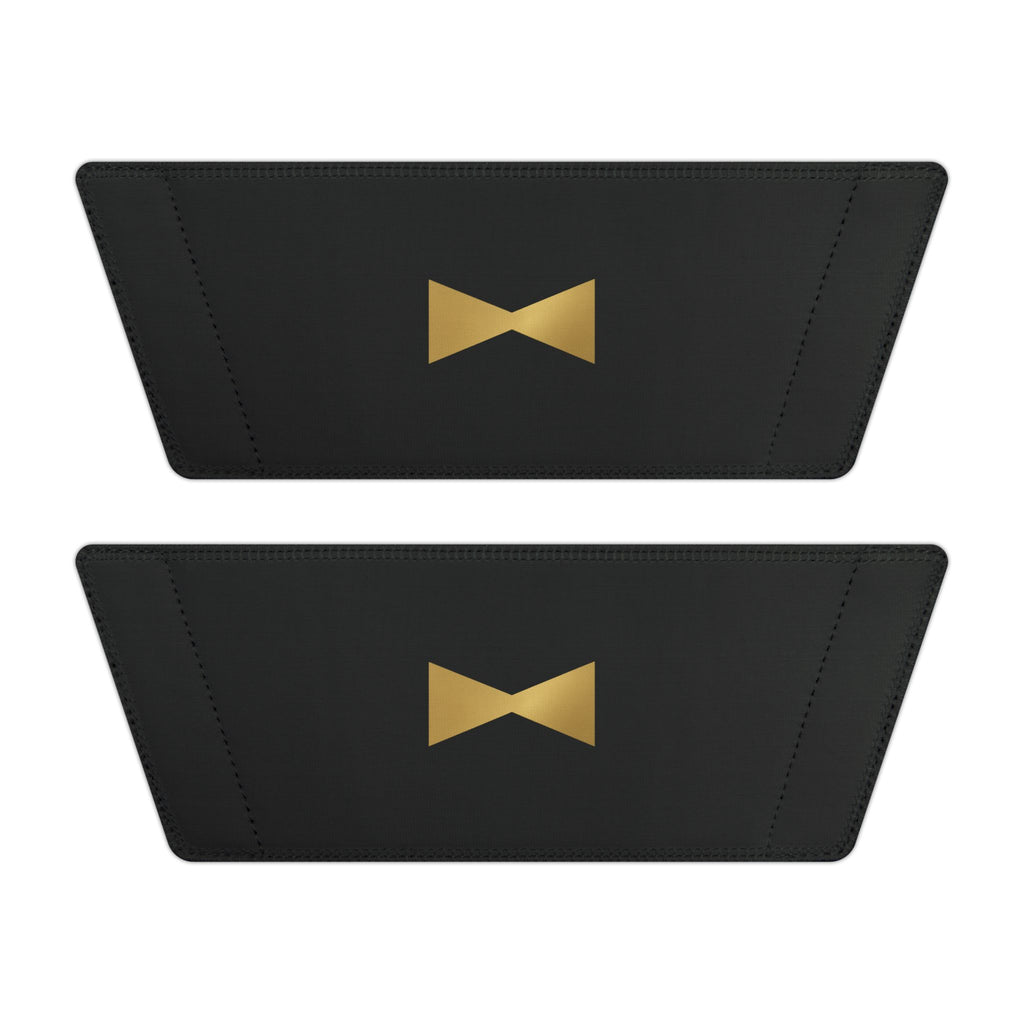 Men's White Slide Sandals with Gold Bow Logo — Removable Strap Comfort Slides